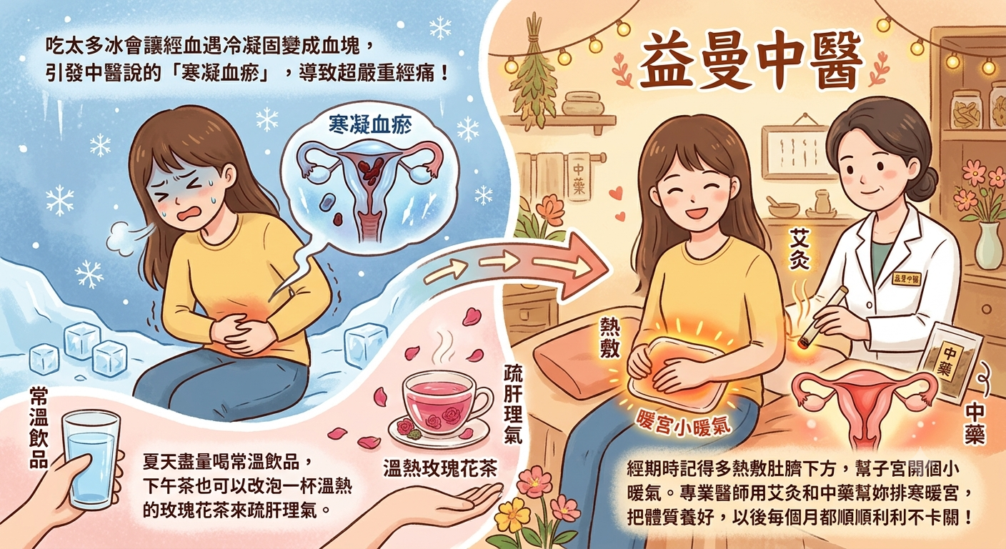 夏天狂喝手搖飲，那個來痛到打滾嗎？中醫兩招救妳脫離「夏日經痛」地獄！