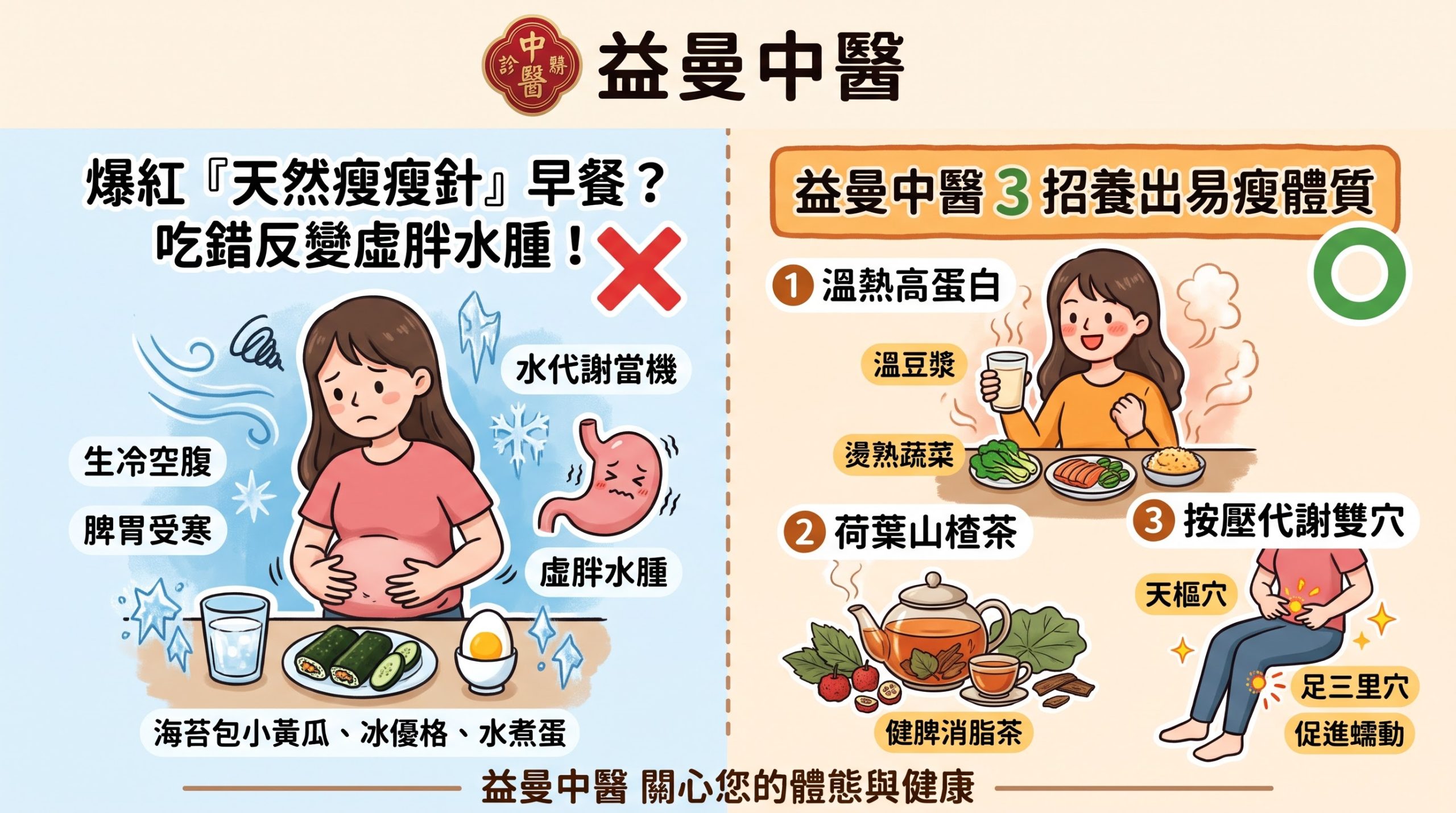 Threads爆紅「天然瘦瘦針」早餐真能瘦？中醫警告：吃錯體質反變「虛胖水腫」！