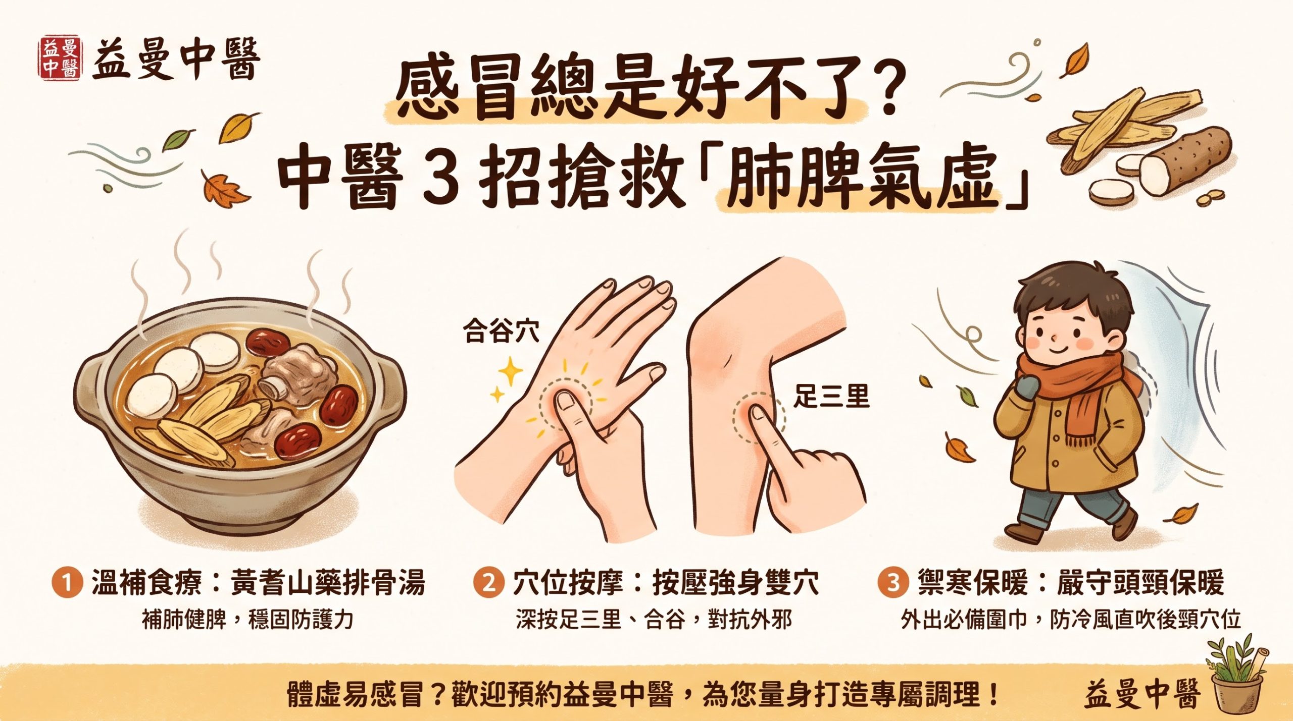 感冒總是好不了？中醫 3 招搶救「肺脾氣虛」，換季拒當藥罐子！